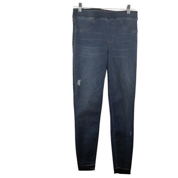 Spanx Distressed Ankle Women's Medium Wash Jeans Sz M - Picture 1 of 6